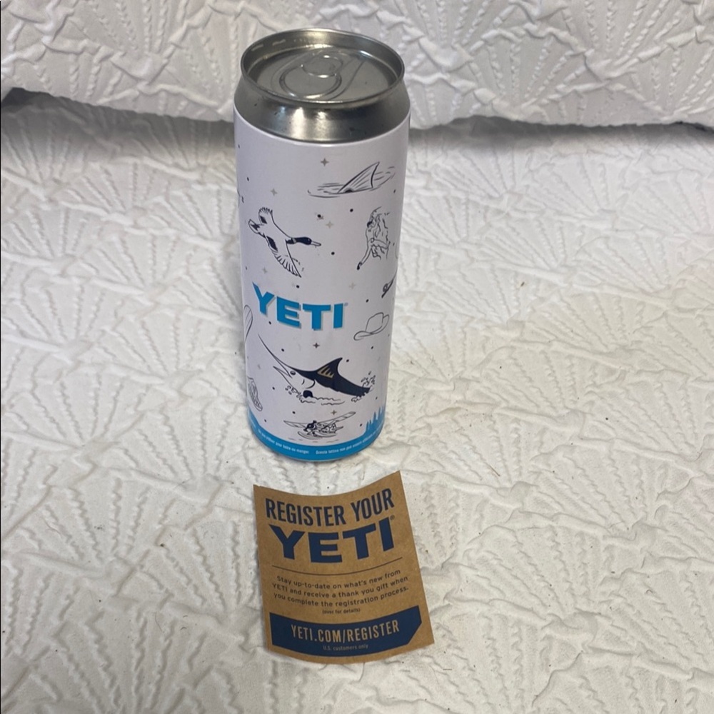 NWT Yeti Blue and White Fish‎ outdoorsman hunting cowboy stash can hideaway